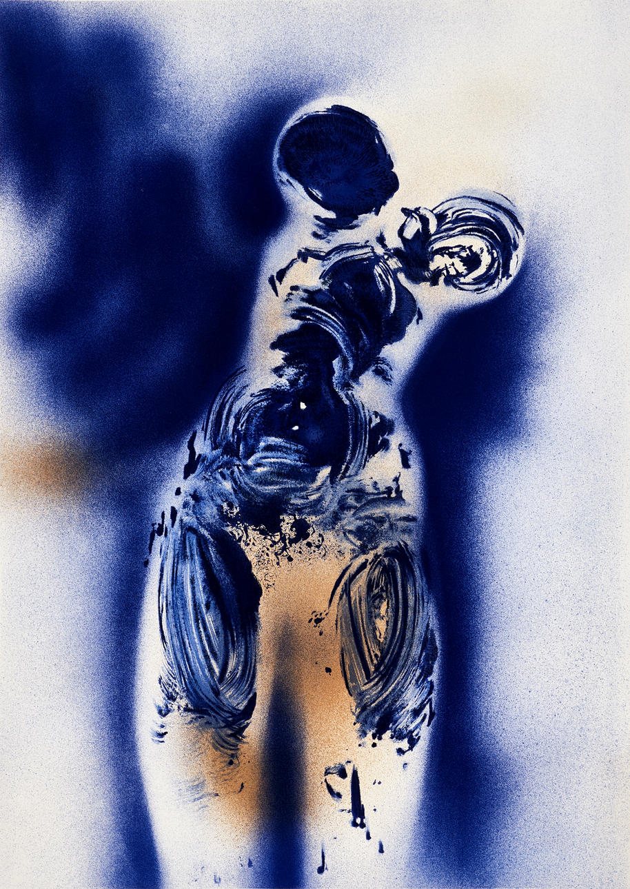 YVES KLEIN (1928-1962), efter. Anthropométrie sans titre, färglitografi 1973