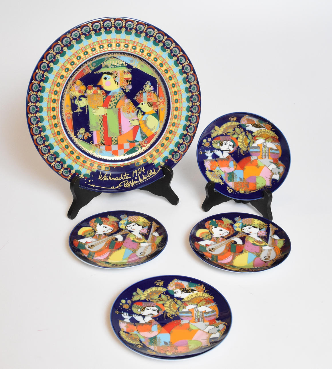 TALLRIKAR, 5 delar, porslin Björn Winblad, Rosenthal.