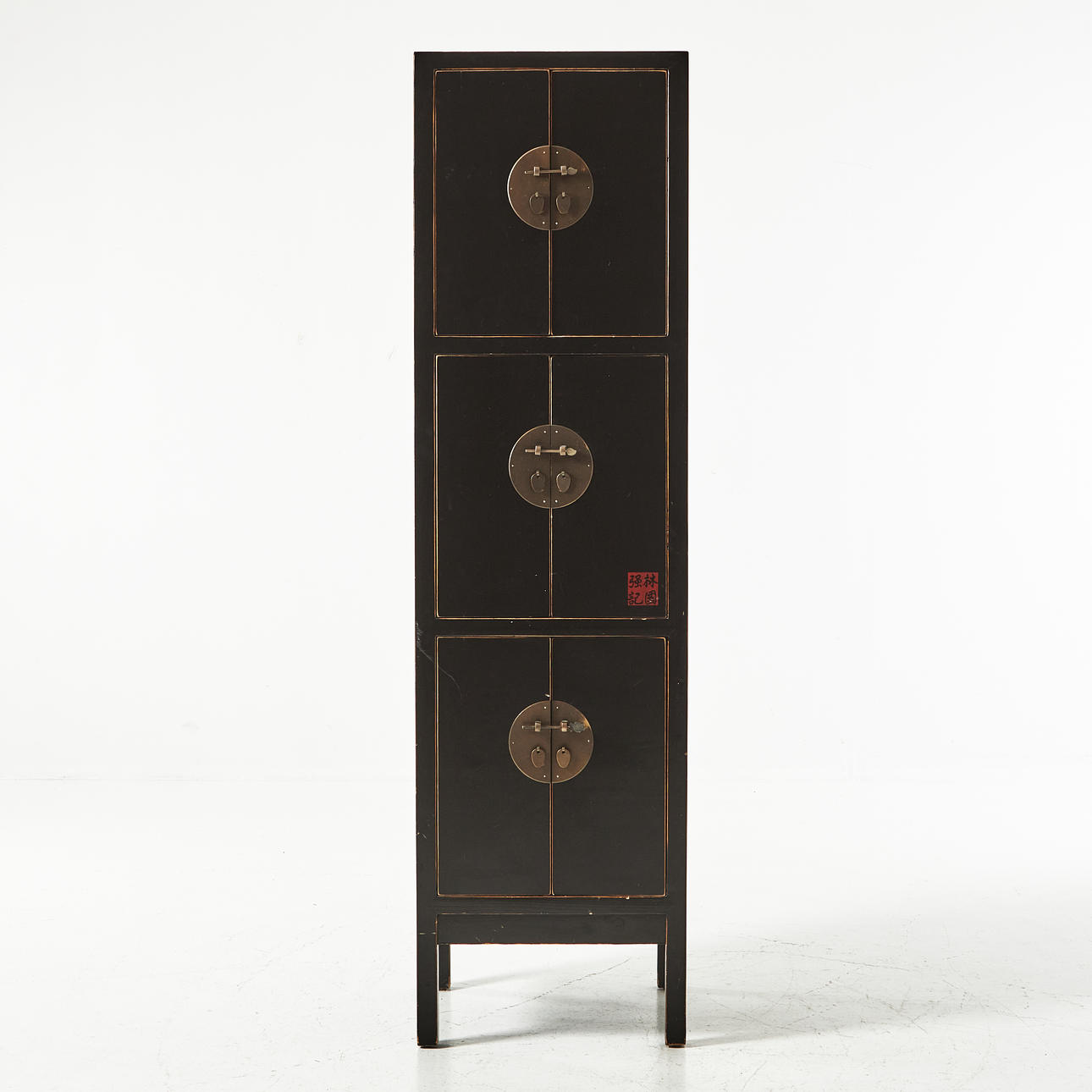 CABINET, black-lacquered, contemporary.