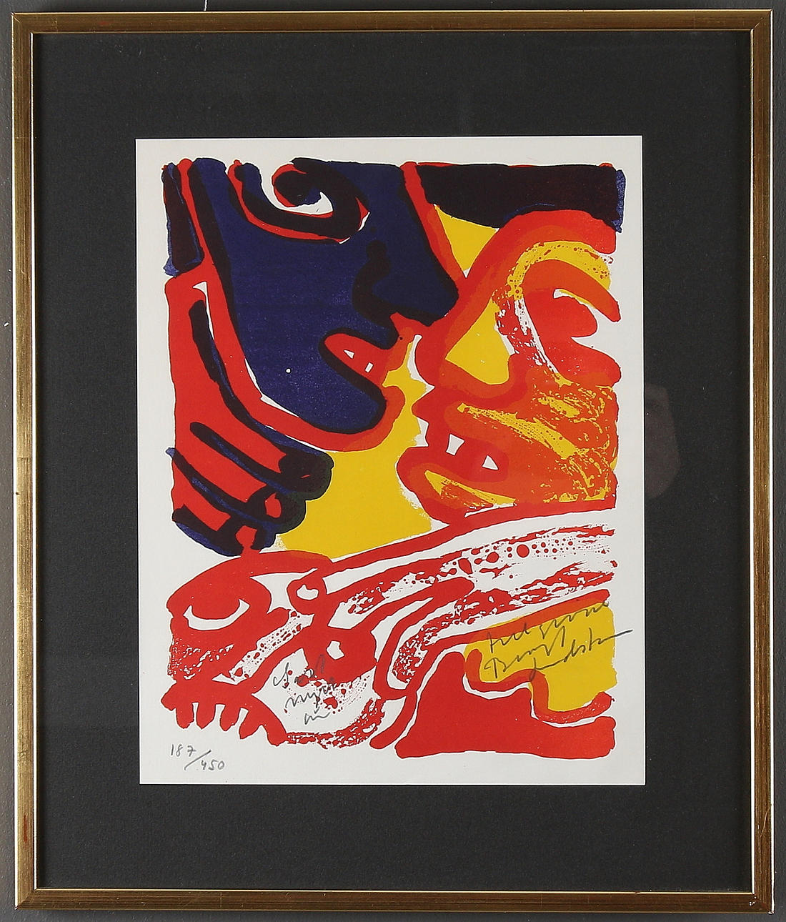 BENGT LINDSTRÖM. Komposition, färglitografi, signerad och numrerad 187/450.