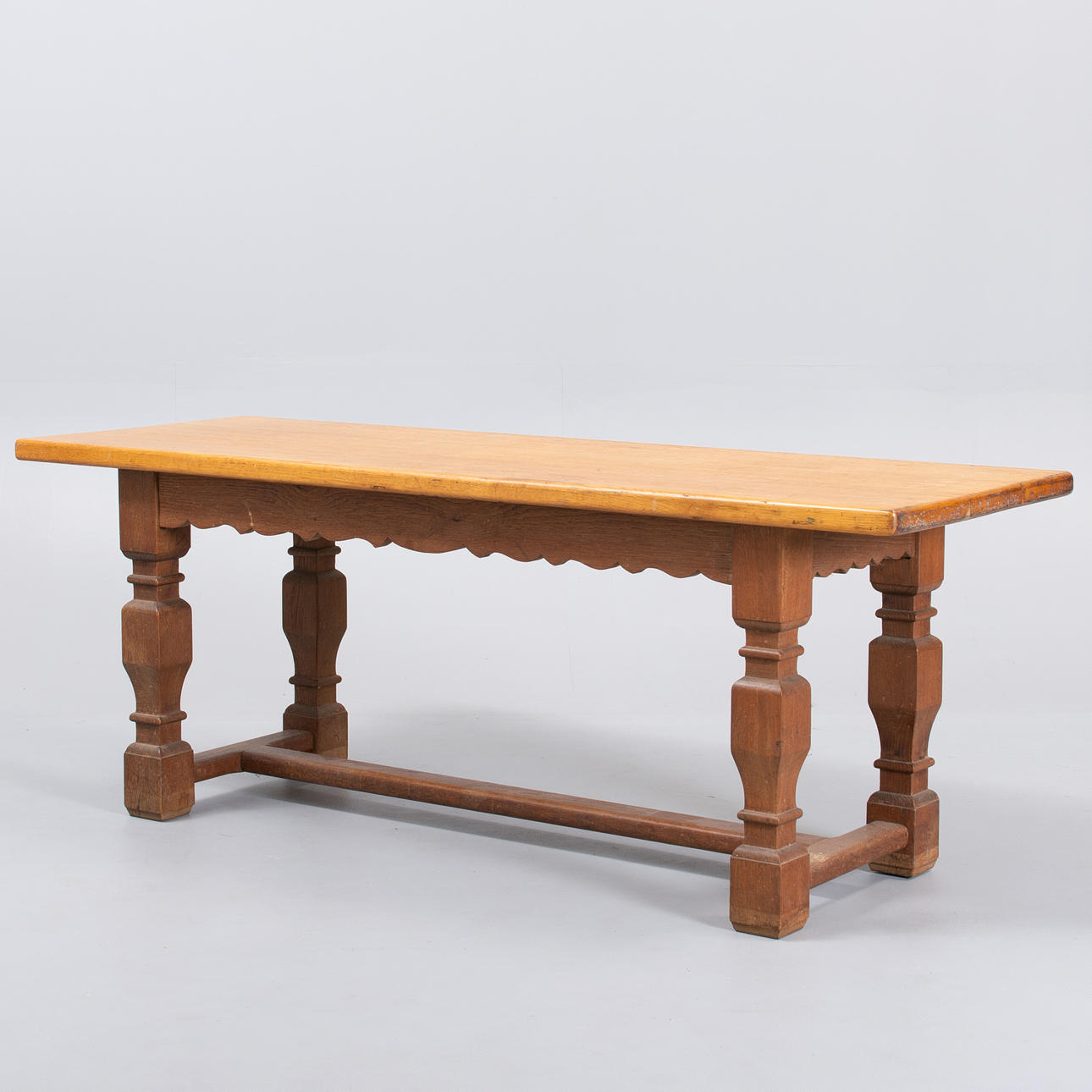 COFFEE TABLE in solid oak. Denmark, 20th century.