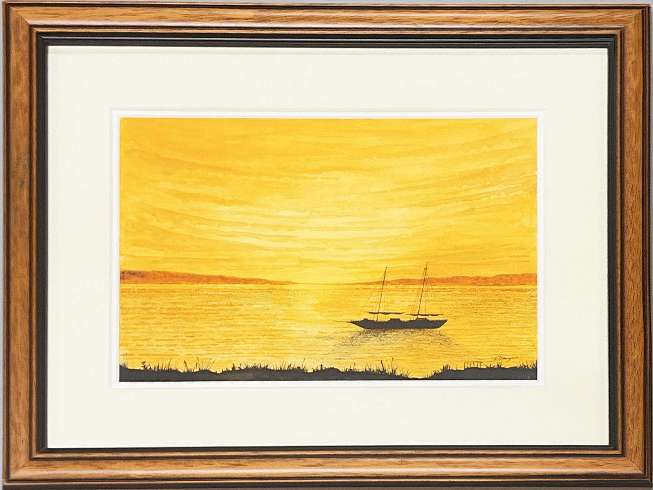 WATERCOLOUR OF A SUNSET.
