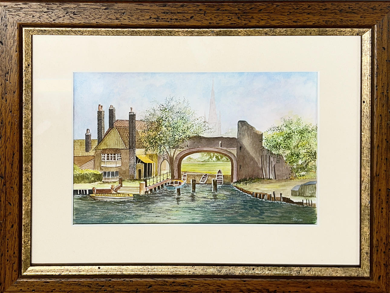 FRAMED WATERCOLOUR OF PULL'S FERRY.