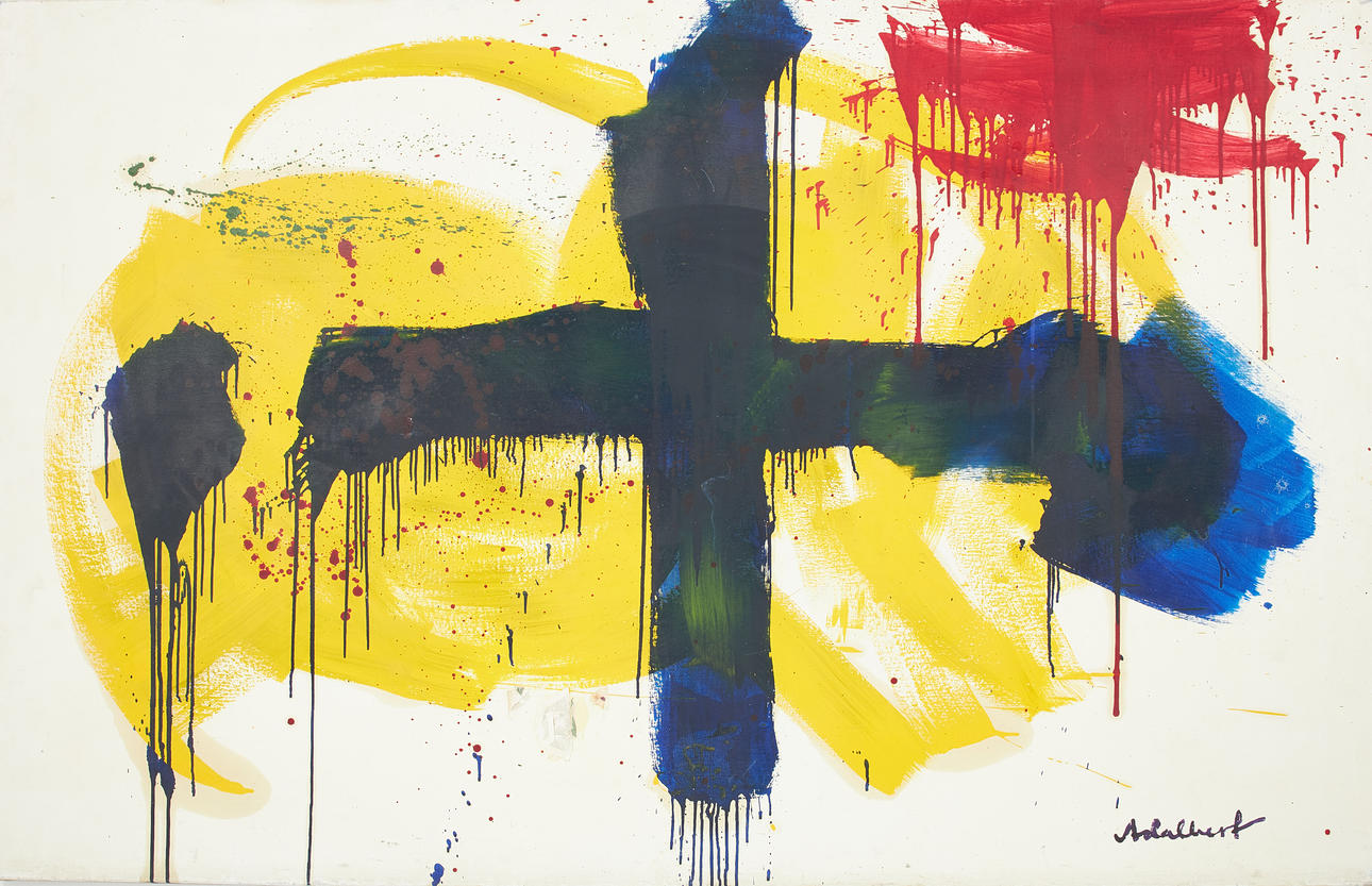 PER ADALBERT VON ROSEN. Composition, acrylic on canvas, signed Adalbert.