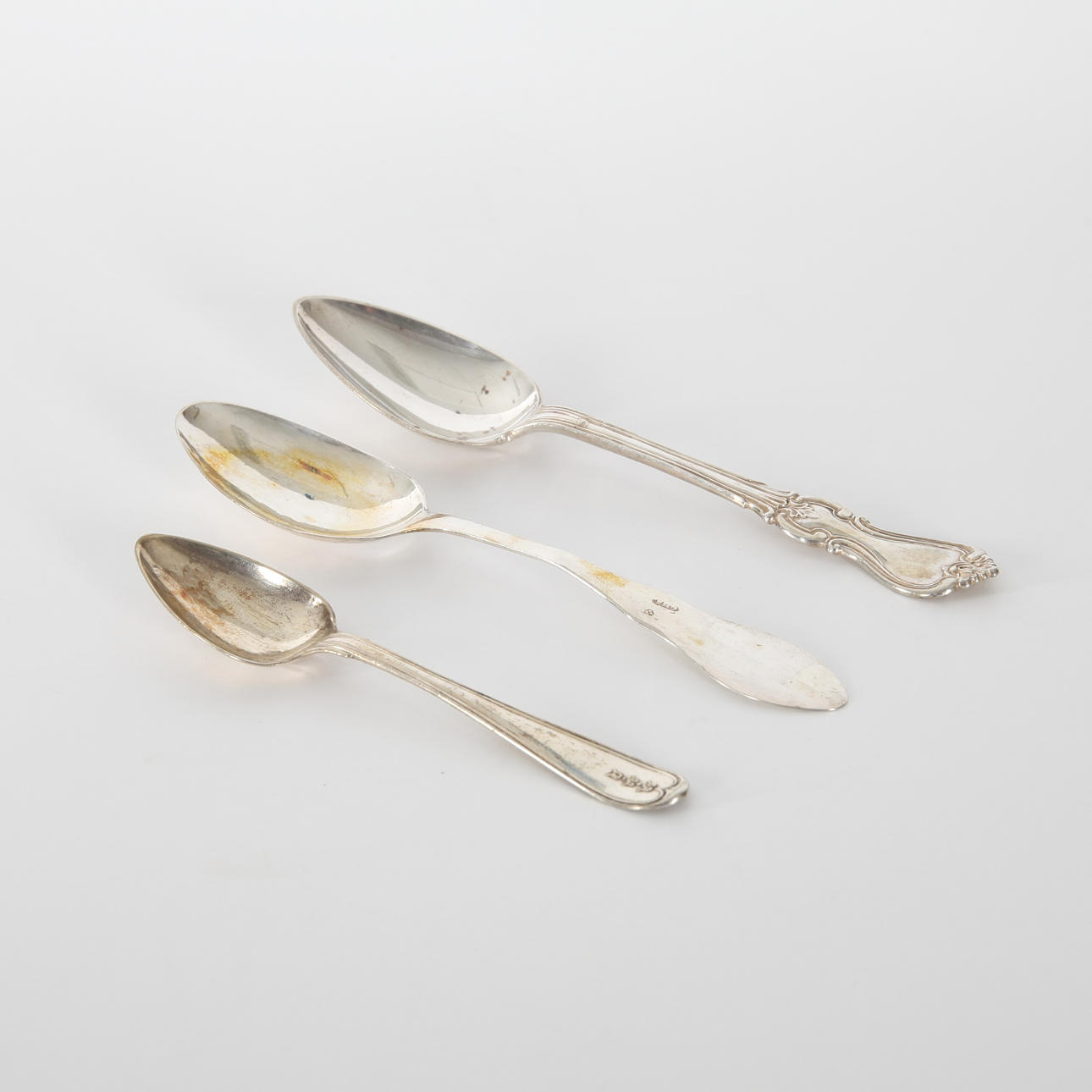 SILVER SPOONS SWEDEN, 3 pcs, 1811-1910.