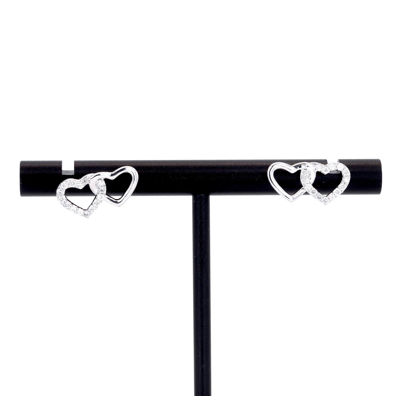 14CT GOLD DIAMOND EARRINGS.