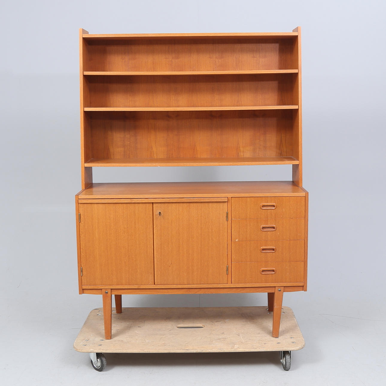 BOOKCASE, teak veneer, 1950s/60s.