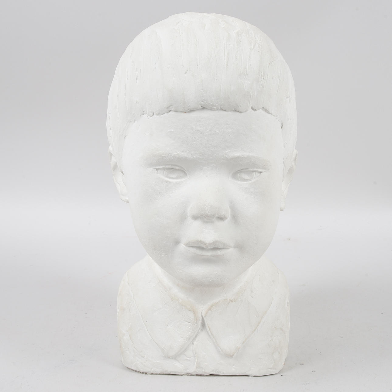 BROR FORSLUND. Sculpture, plaster, child portrait, signed, dated 1970.