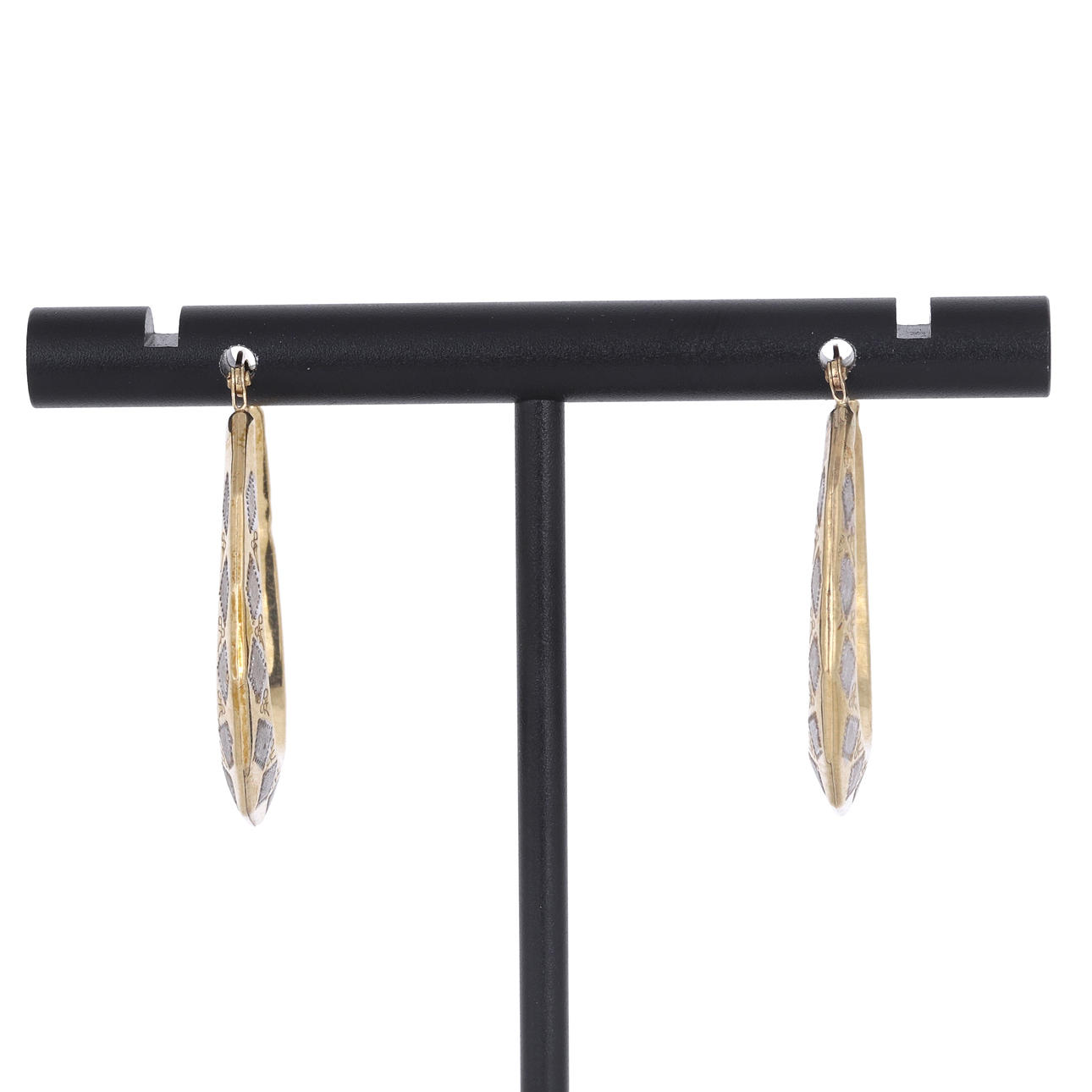 9CT GOLD HOOP EARRINGS.