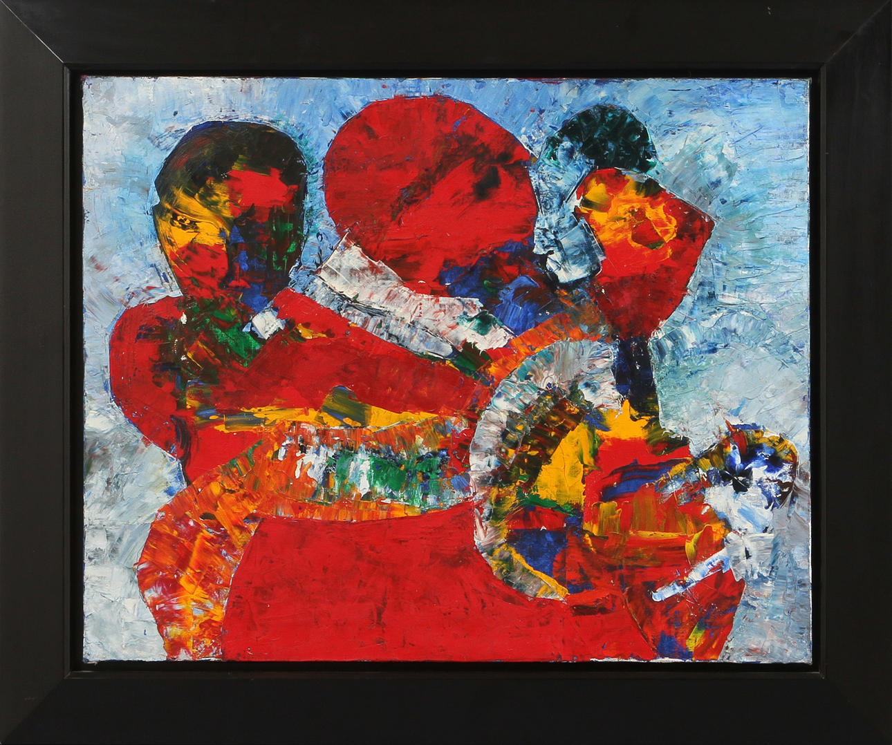 LAJOS FLESSER. "Confrontation", olja på duk, signerad och daterad a tergo.