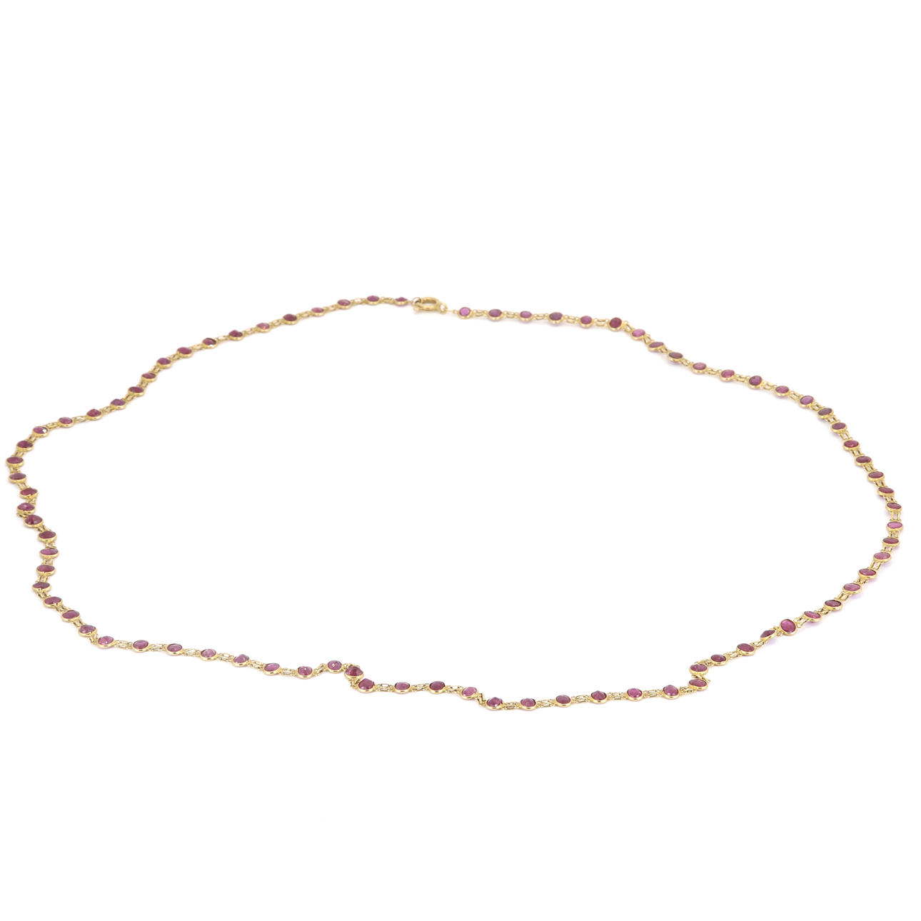 9CT RUBY SET NECKLACE.