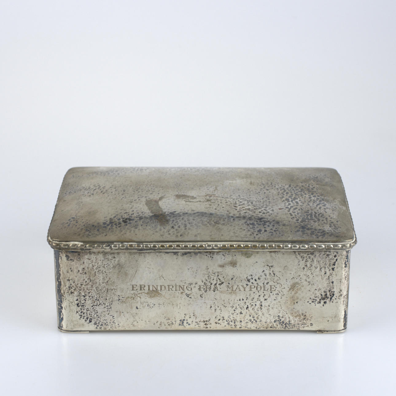 CIGARETTE CASE, hammered silver, engraving, Denmark.