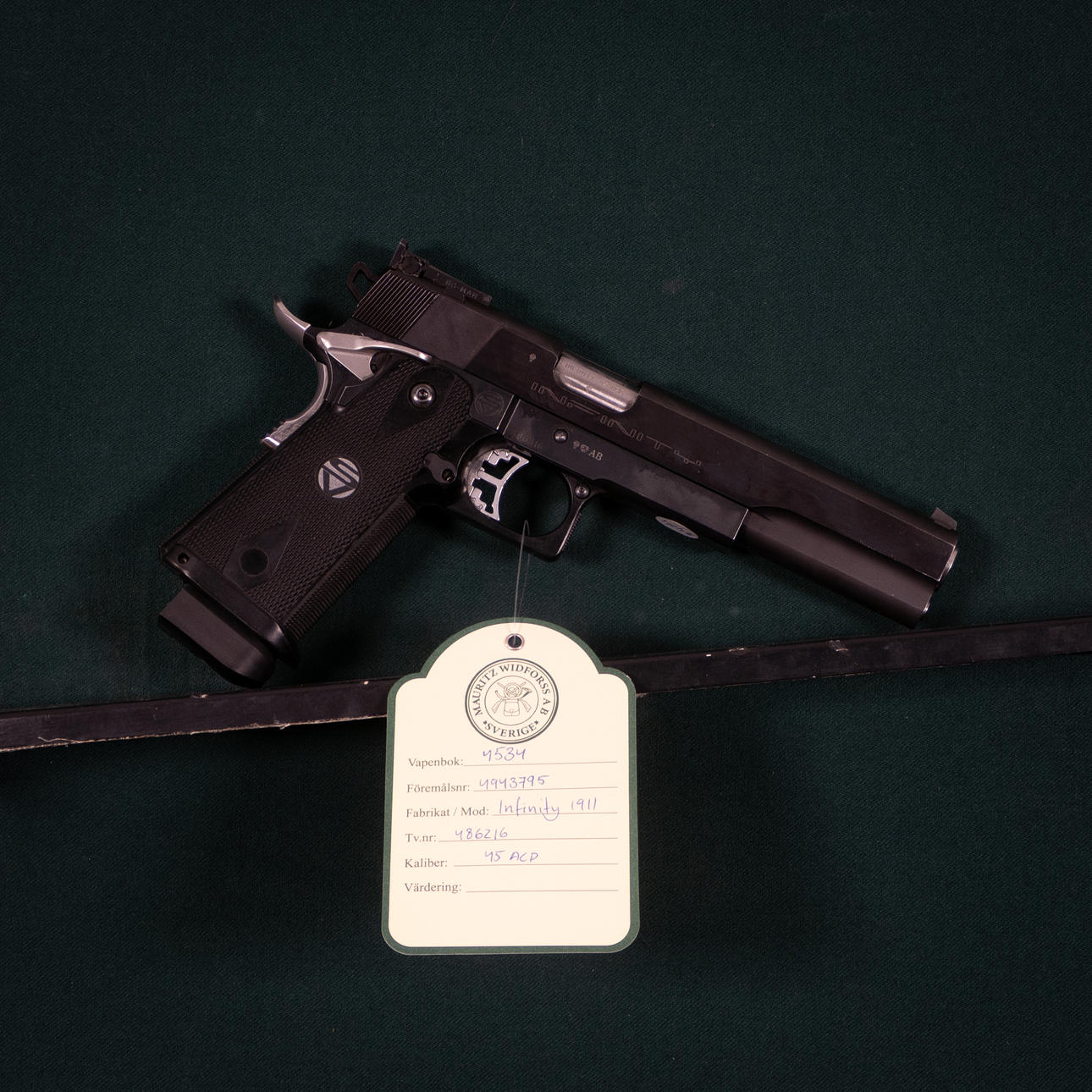 Infinity Cal. 45 ACP Serial no: 486216.