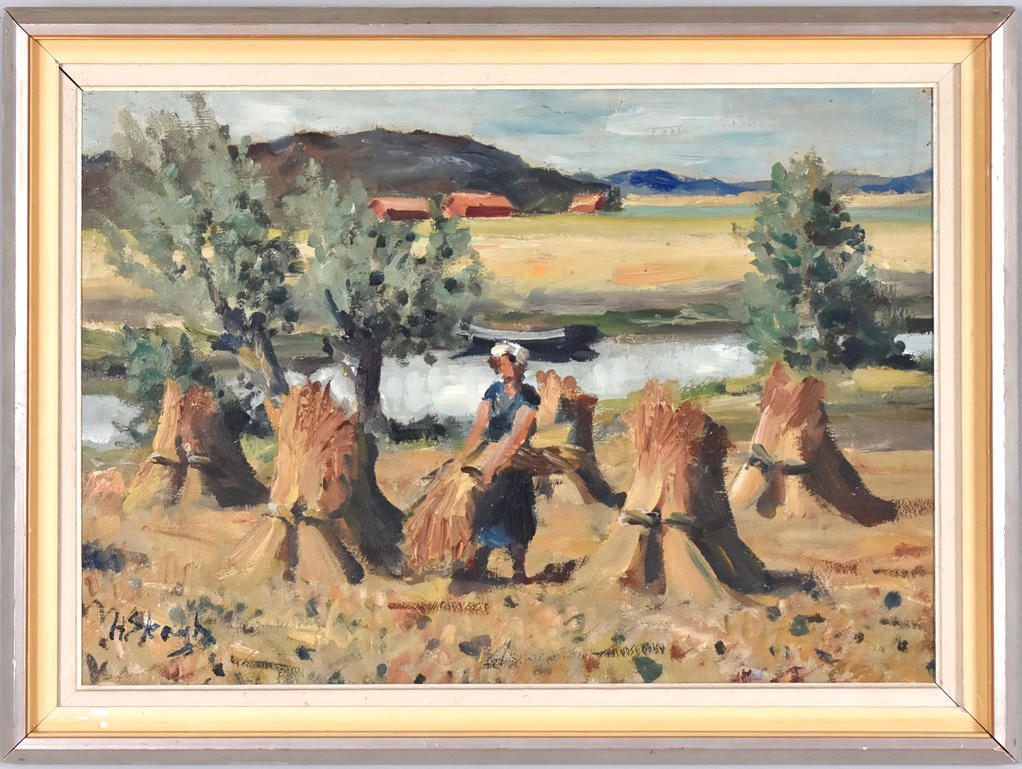 HENRIK SKAGH. Oil on panel.