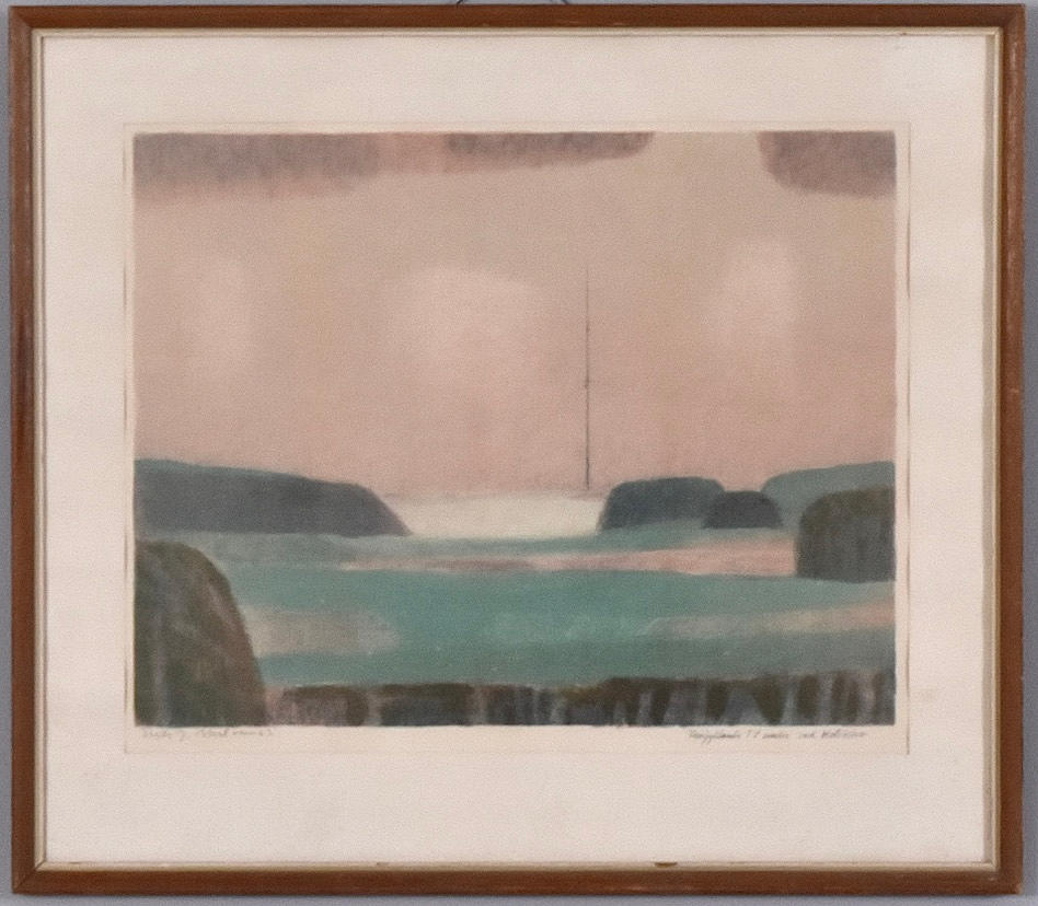ERIK J NIELSEN. Colour lithograph.