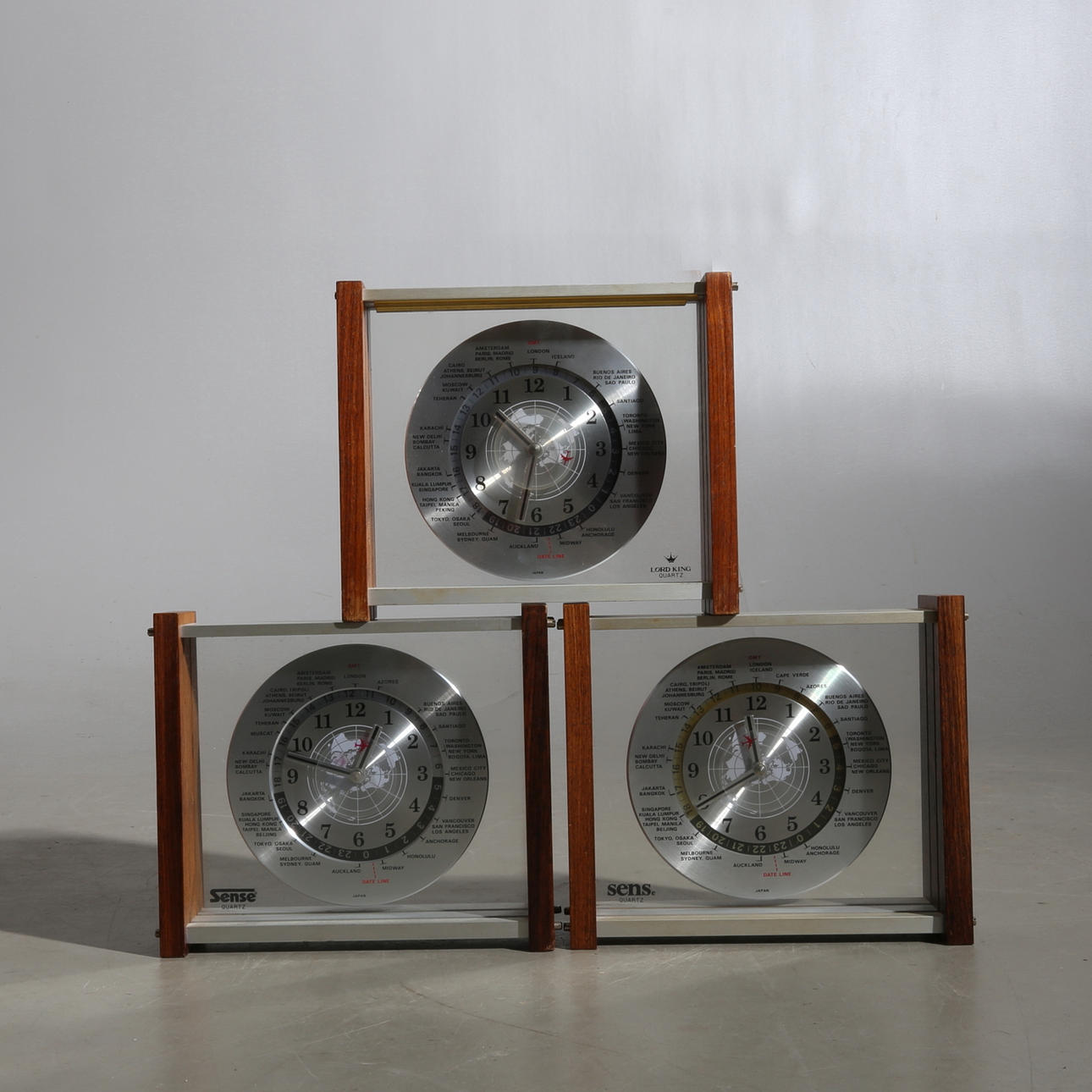 VÄRLDSUR, 3 st SENSEe, samt Lord King, Quartz, 1900-talets andra hälft.