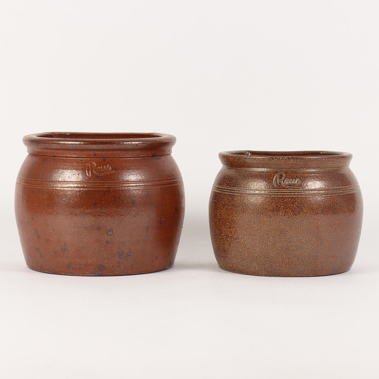 FLOWER POTS, 2 wall-mounted, "Raus", glazed stoneware.