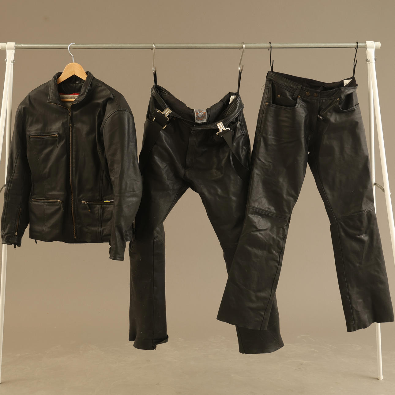MOTORCYCLE SUIT, 3 pieces, leather, Flying eagle.