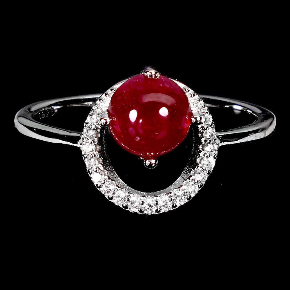 CABOCHON RUBY RING.