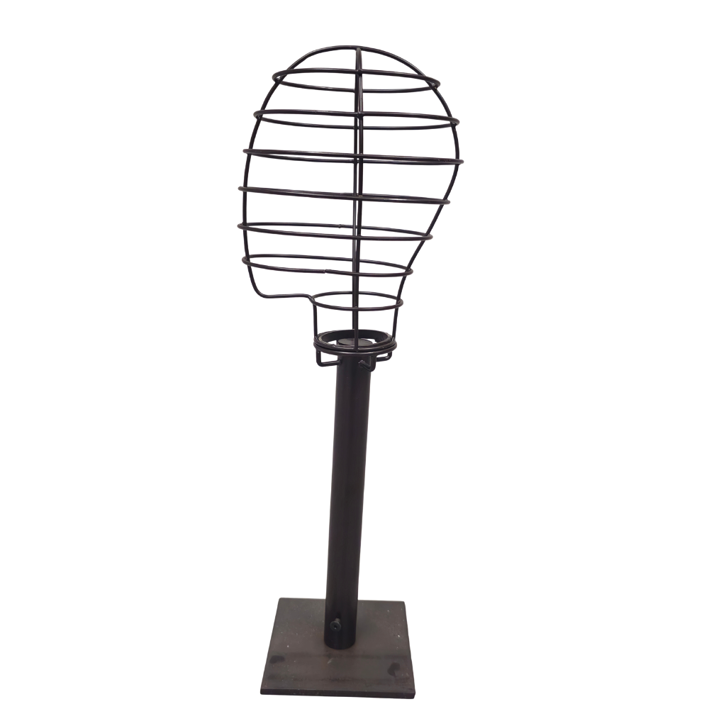 Hat mannequin with adjustable base.