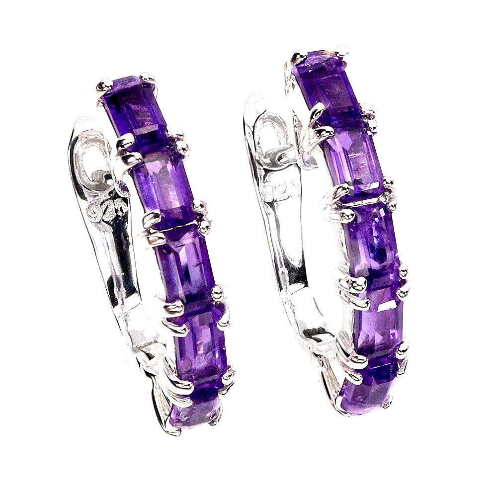 AMETHYST SILVER EARRINGS.