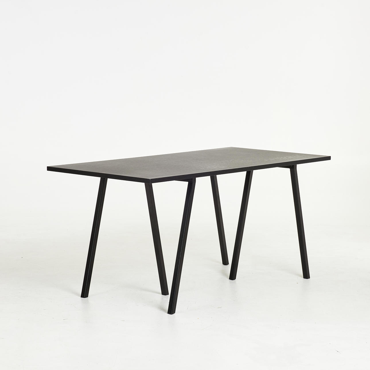 LEIF JØRGENSEN. Dining table, "Loop Stand Table", for HAY, black steel frame, laminate top.