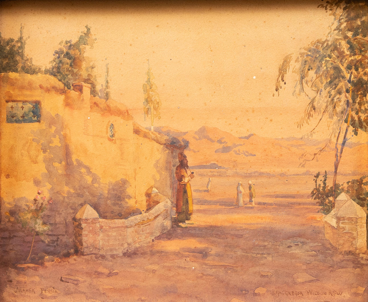 PETER MACGREGOR WILSON (1856 - 1928). Man with pipe, watercolour, signed.