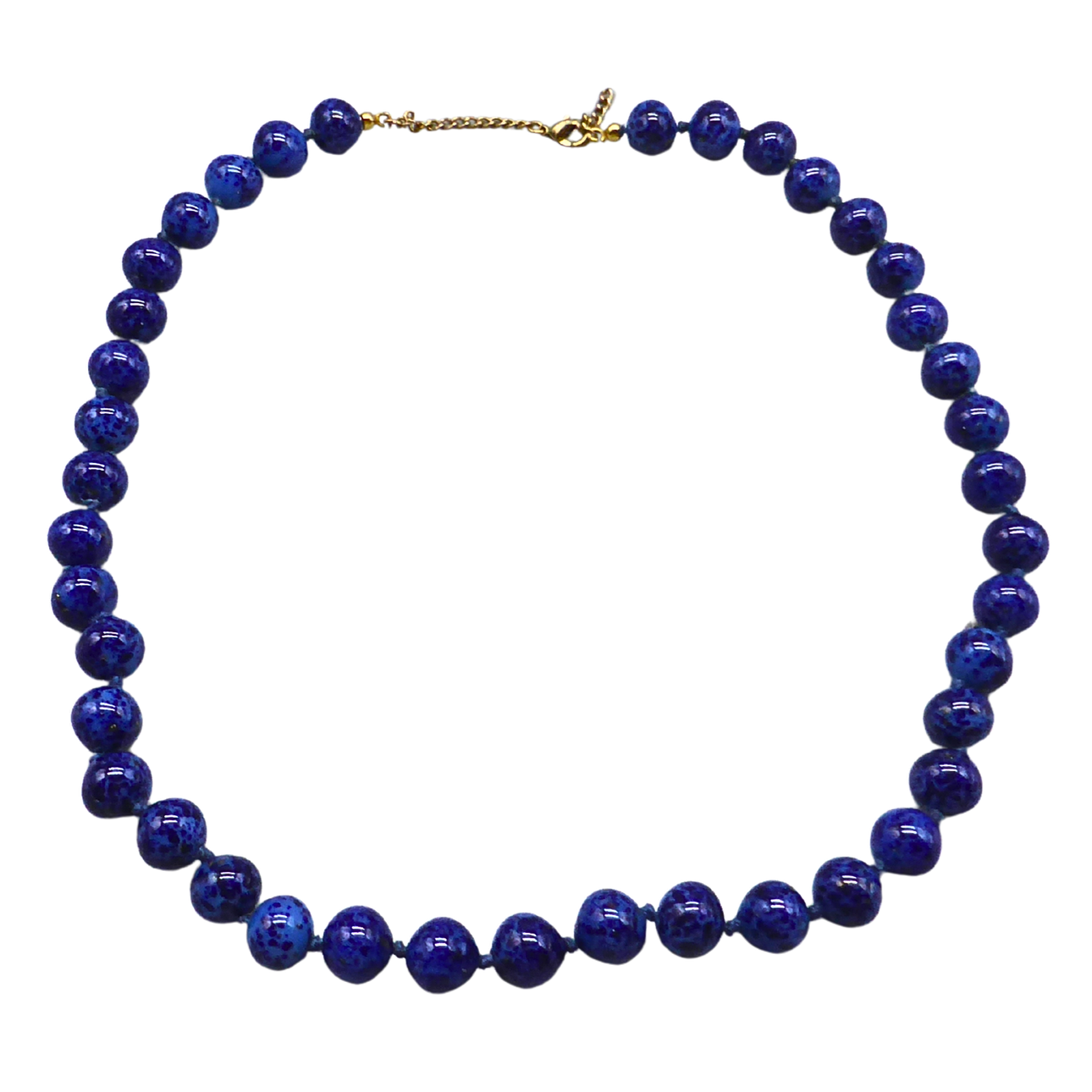 LAPIS LAZULI NECKLACE WITH LOBSTER CLASP.