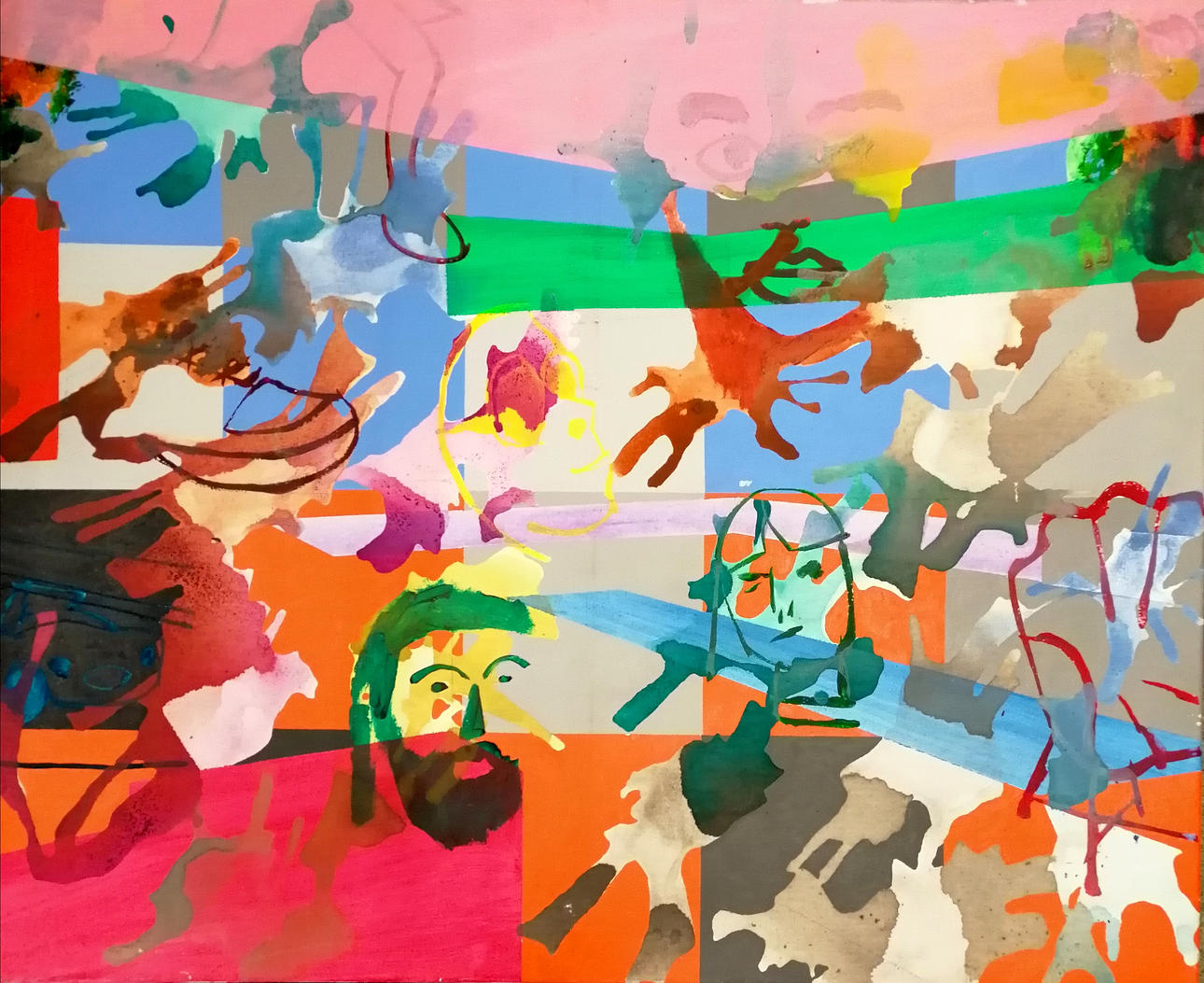 *LARGE CONTEMPORARY ABSTRACT PAINTING ON CANVAS.