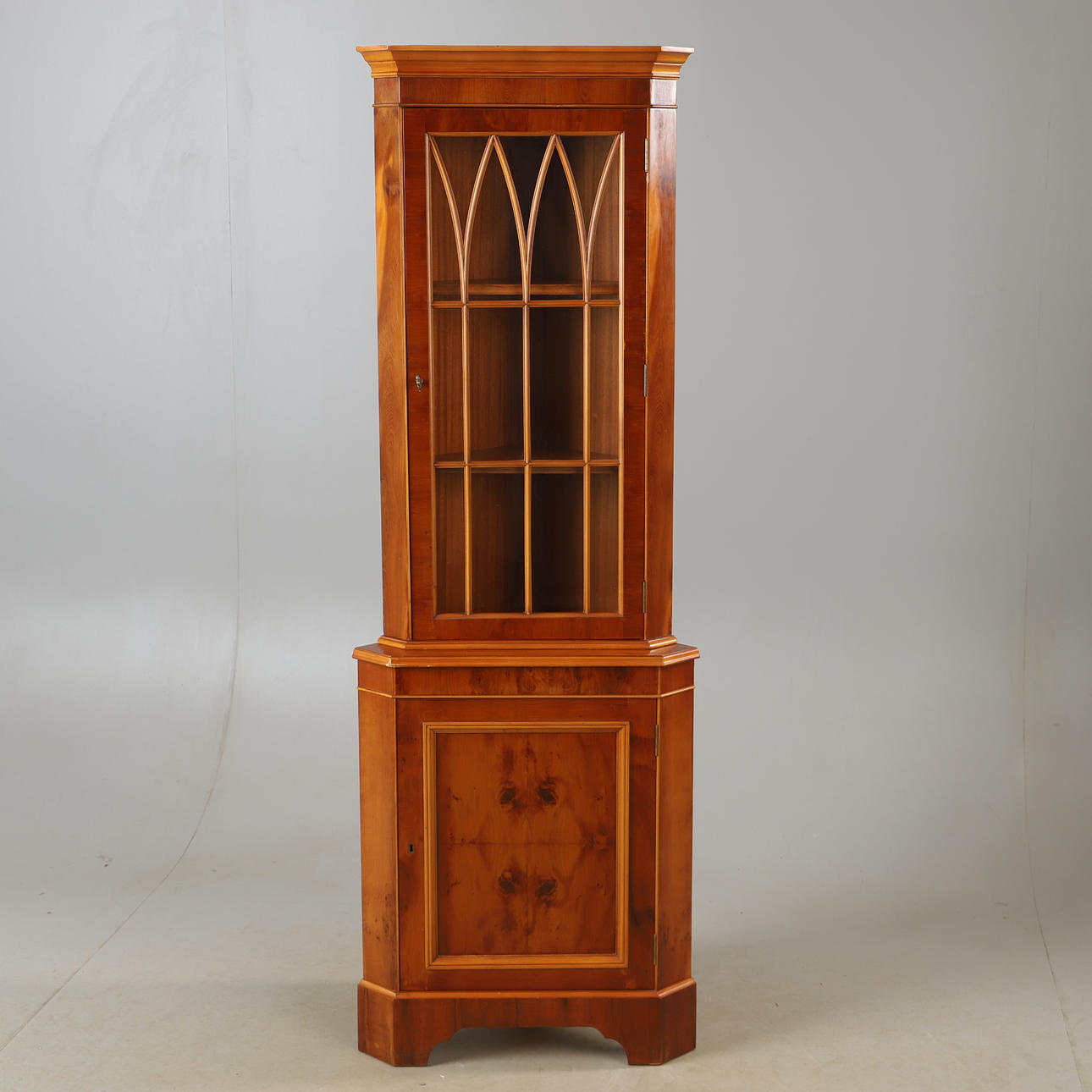 CORNER CABINET, yew, English style.