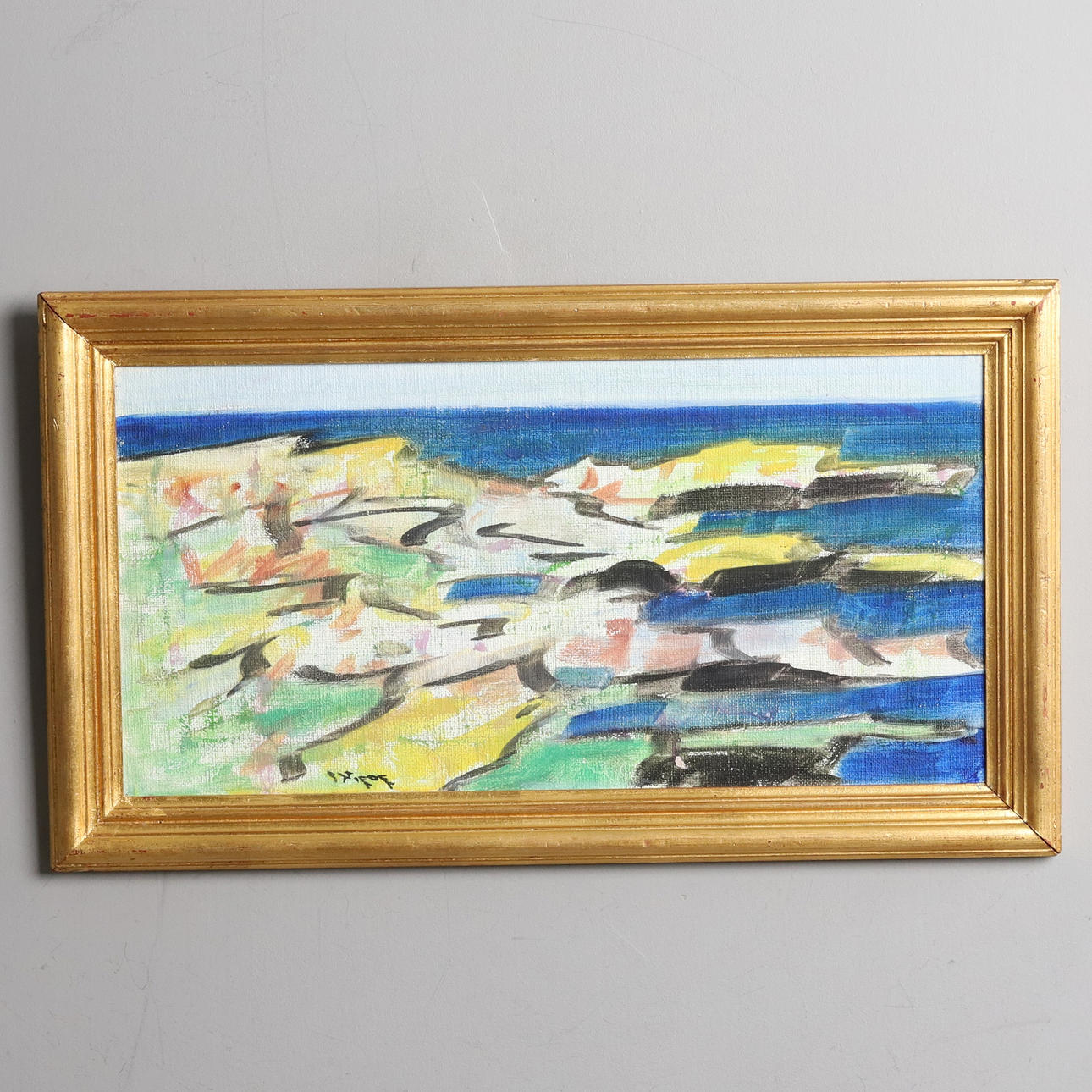 INGVAR WIEDE. Oil on panel, "Uddar- Nexö", signed and dated 1973.