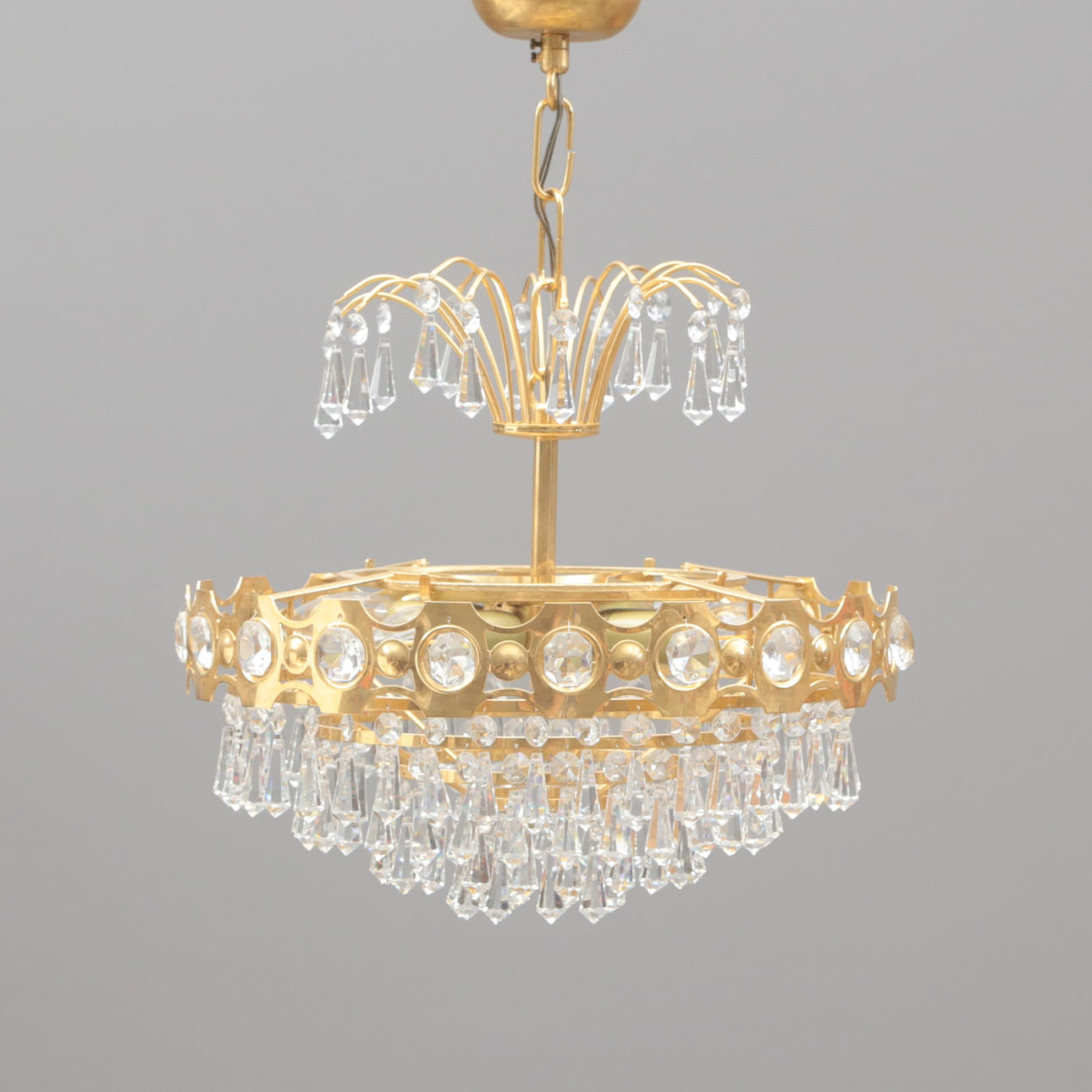 CEILING LAMP, glass/metal.