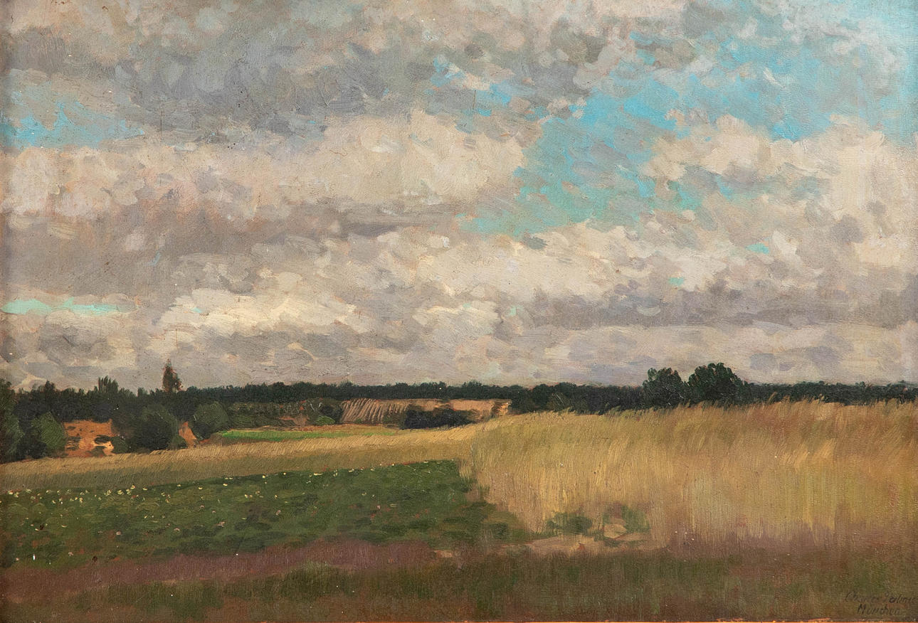 CHARLES JOHANN PALMIÉ (1863-1911). Summer landscape with cornfields.