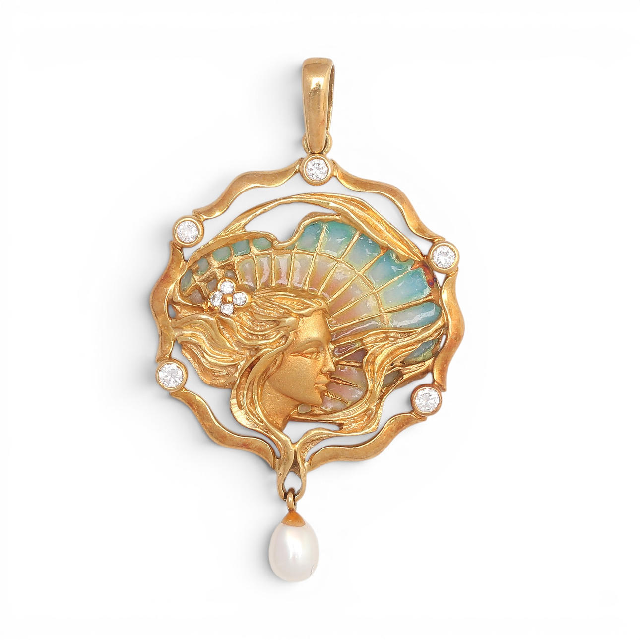 Modernist style nymph pendant.