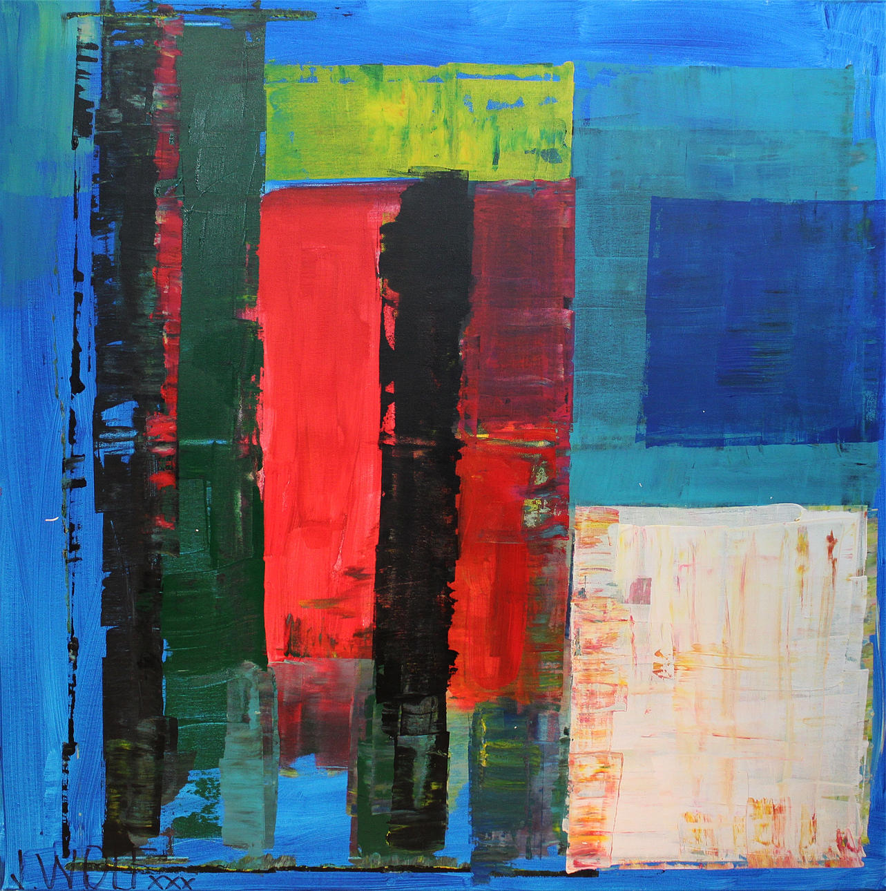 JAN WOLF. "Colours of life Berlin". Akryl på duk. Signerad J Wolf.