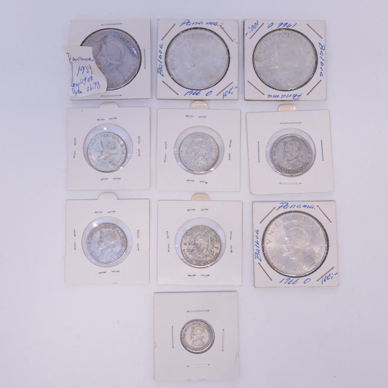 COIN COLLECTION, SILVER, PANAMA.