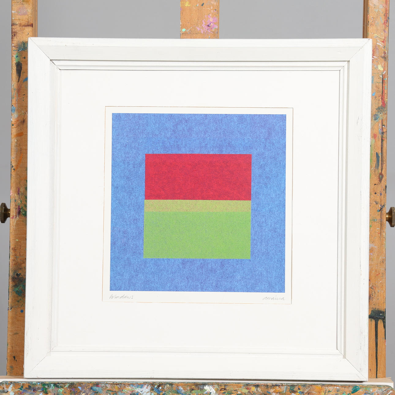 AMAINA. "Windows", lithograph, signed in print.