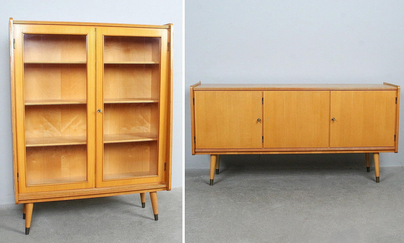 Display cabinet and sideboard from the 1960s.