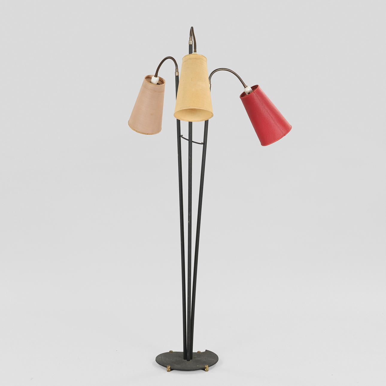 "Traffic light" floor lamp with three arms, 1950s.