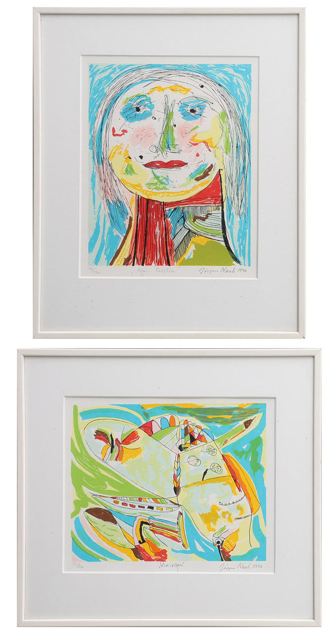 JÖRGEN NASH. LITHOGRAPHS, TWO PIECES.