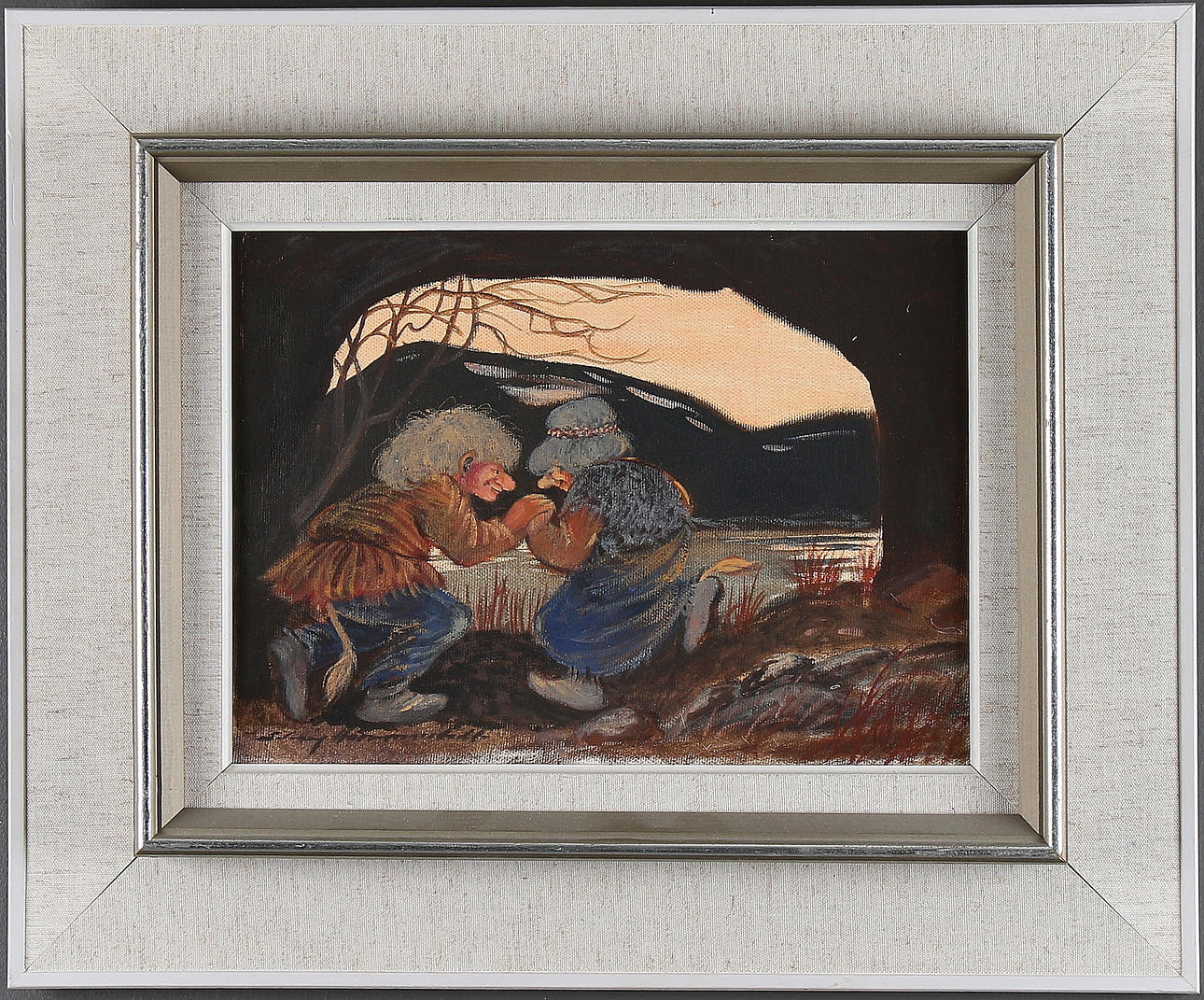 SOLVEIG HAMMARSTEDT. Troll i kvällssol, olja på duk, signerad.