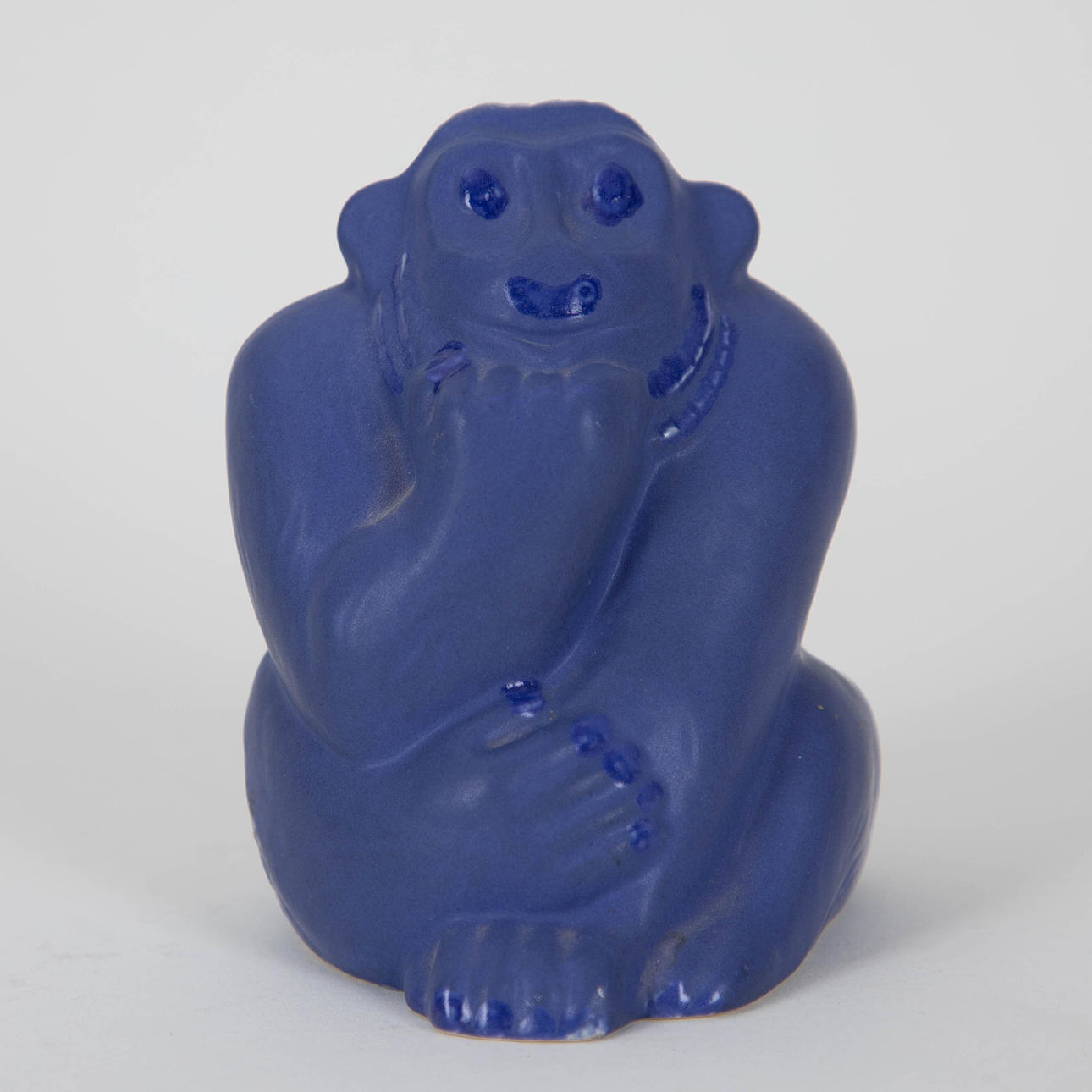 STIG LINDBERG, monkey, ceramic, blue.