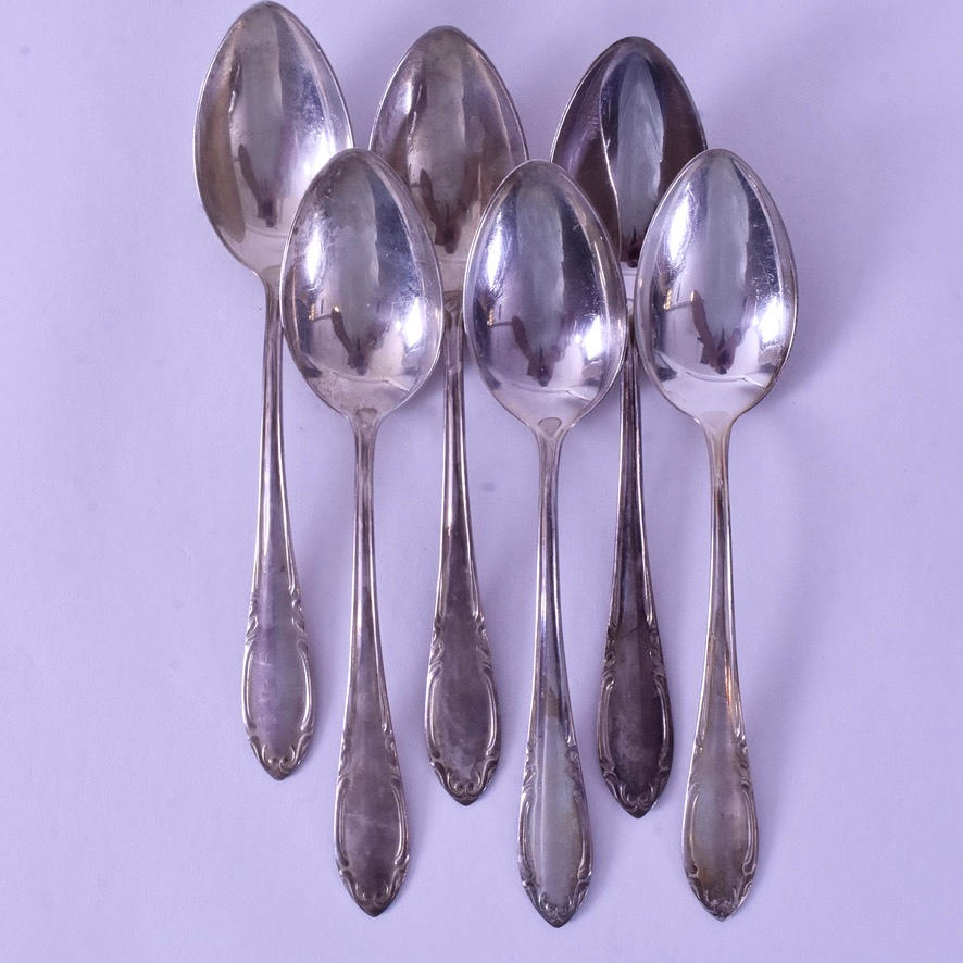 TABLE SPOONS, 6 pcs, silver, Castle Baroque.