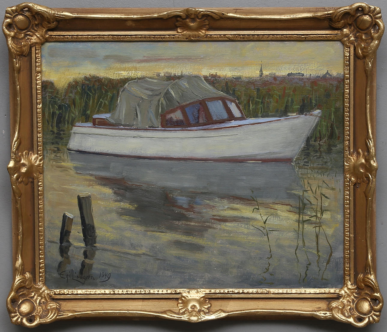 EGIL LINDGREN. Oil on canvas. Signed oh dated 1949.