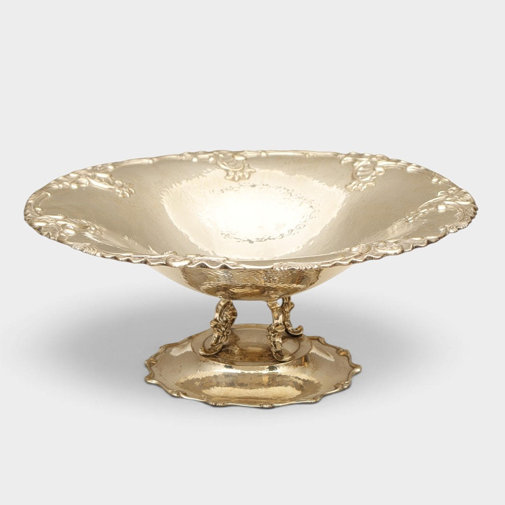 Hammered silver centerpiece. 20th century.