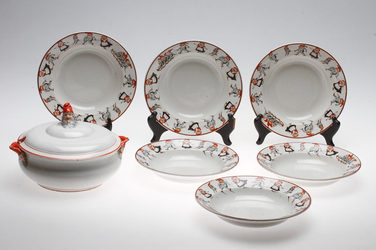 GRÖTTERRIN, Göteborg och DJUPA TALLRIKAR, 6 st, Gefle.