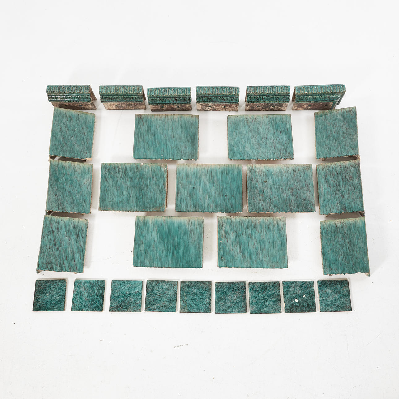 FIREPLACE, 19th/20th century, turquoise glazed earthenware.