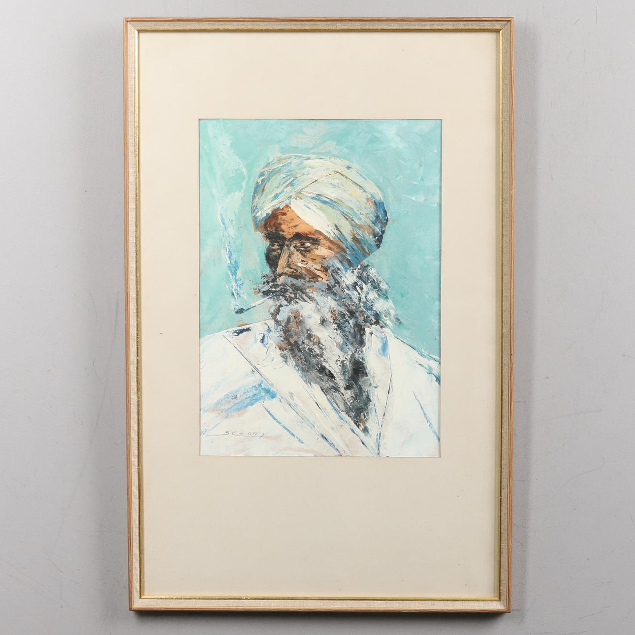 SVENDOLF CARLSSON. Gouache, "Porträtt", signed.