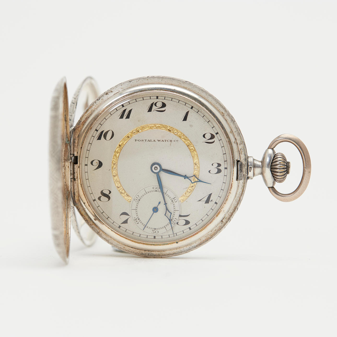 POSTALA WATCH CO. Savonnette pocket watch, 900 silver.