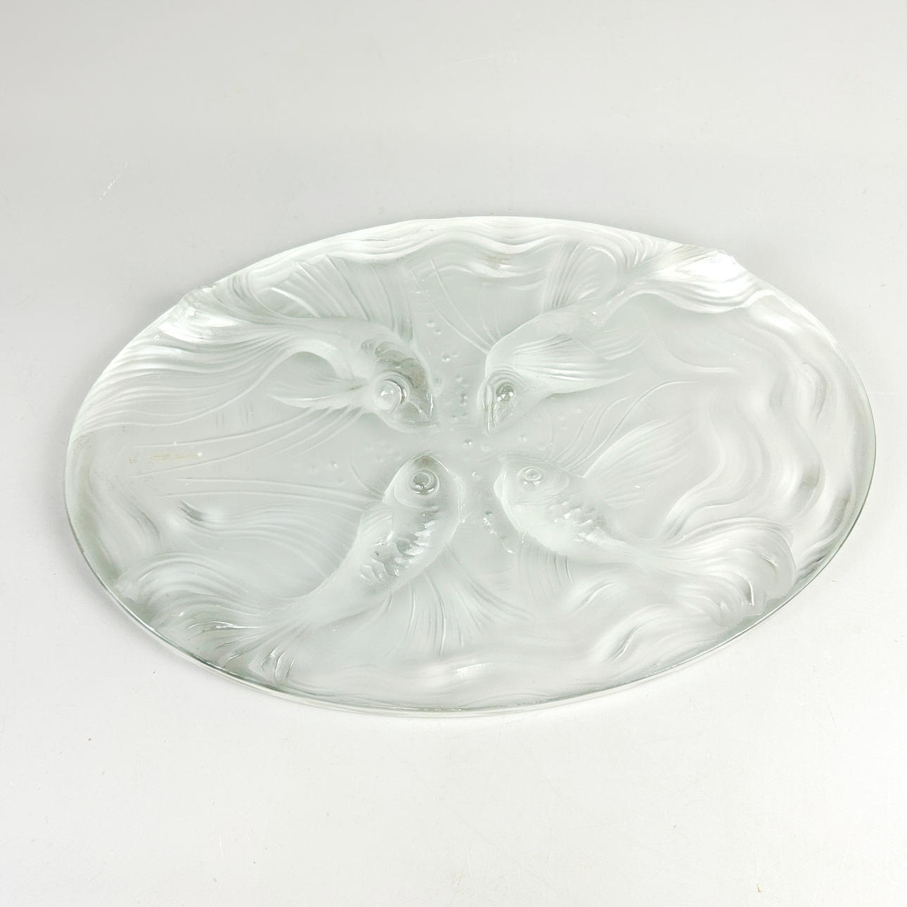 LALIQUE STYLE GLASS PLAQUE.